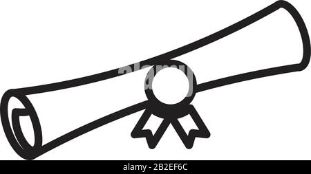 Diploma icon template black color editable. Diploma icon symbol Flat vector illustration for graphic and web design. Stock Vector