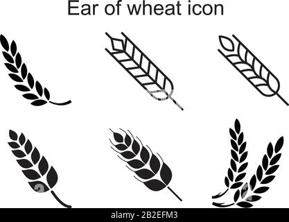 Ear of wheat icon template black color editable. Ear of wheat icon symbol Flat vector illustration for graphic and web design. Stock Vector