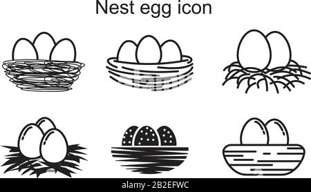 Nest egg icon template black color editable. Nest egg icon symbol Flat vector illustration for graphic and web design. Stock Vector