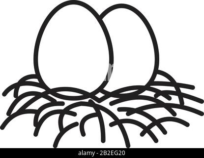 Nest egg icon template black color editable. Nest egg icon symbol Flat vector illustration for graphic and web design. Stock Vector