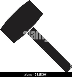 Hammer icon template black color editable. Hammer icon symbol Flat vector illustration for graphic and web design. Stock Vector