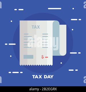 tax day poster with voucher paper Stock Vector