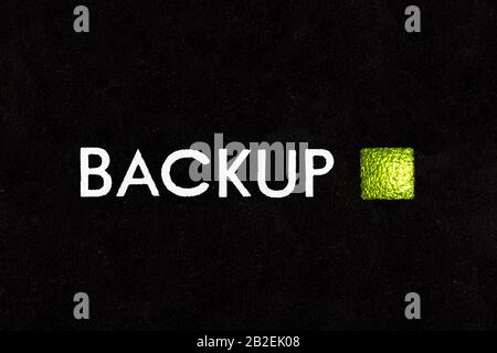 Macro photograph of computer data backup indicator light. Stock Photo