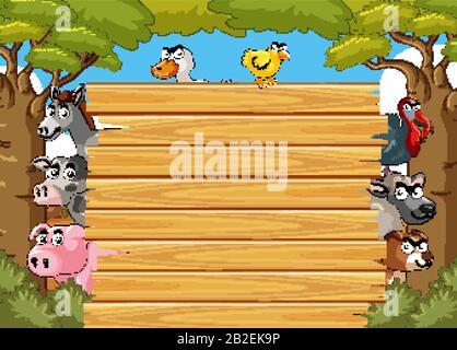 Board template with nature theme background illustration Stock Vector