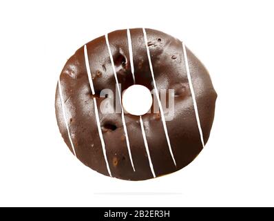 chocolate sprinkles, appetizing donut, chocolate glaze, glazed donut, dark chocolate Stock Photo