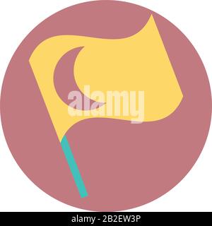 islamic flag over white background, block style icon, vector illustration Stock Vector