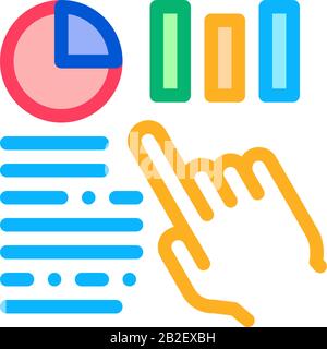 Statistician Assistant Hand Icon Thin Line Vector Stock Vector