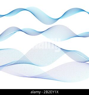 Beautiful waves bright design elements Stock Vector