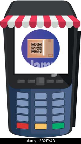 qr code inside dataphone vector design Stock Vector