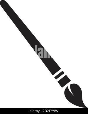 Paint brush icon template black color editable. Paint brush icon symbol Flat vector illustration for graphic and web design. Stock Vector