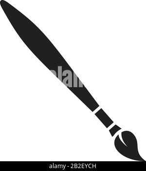 Paint brush icon template black color editable. Paint brush icon symbol Flat vector illustration for graphic and web design. Stock Vector