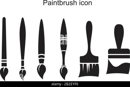 Paint brush icon template black color editable. Paint brush icon symbol Flat vector illustration for graphic and web design. Stock Vector