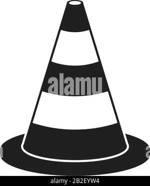 Traffic cone icon template black color editable. Traffic cone icon symbol Flat vector illustration for graphic and web design. Stock Vector