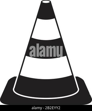 Traffic cone icon template black color editable. Traffic cone icon symbol Flat vector illustration for graphic and web design. Stock Vector