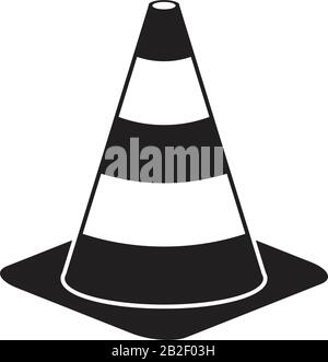 Traffic cone icon template black color editable. Traffic cone icon symbol Flat vector illustration for graphic and web design. Stock Vector