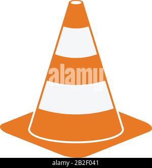 Traffic cone icon template black color editable. Traffic cone icon symbol Flat vector illustration for graphic and web design. Stock Vector