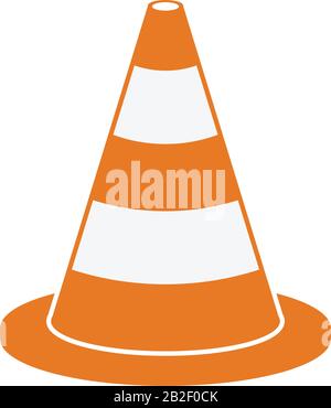 Traffic cone icon template black color editable. Traffic cone icon symbol Flat vector illustration for graphic and web design. Stock Vector