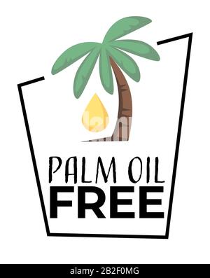 No palm oil isolated icon, harmful ingredient free Stock Vector