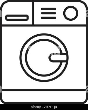 Washing machine icon template black color editable. Washing machine icon symbol Flat vector illustration for graphic and web design. Stock Vector