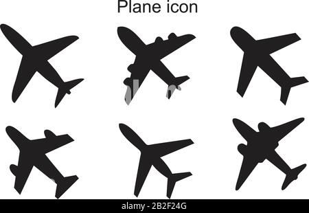 Plane icon template black color editable. Plane icon symbol Flat vector illustration for graphic and web design. Stock Vector