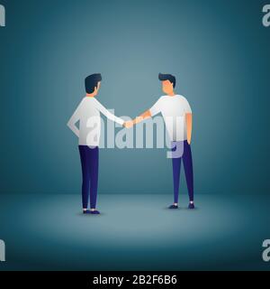 Business concept vector illustration. Business people shaking hands. Businessman making a deal. Money investment concept. illustrator vector. Stock Vector