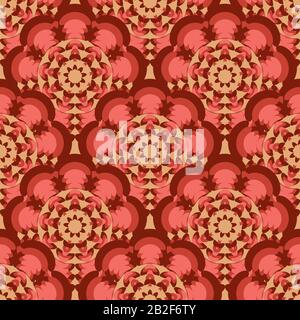 Seamless abstract pattern flowers ornament on beige background. Vector image Stock Vector