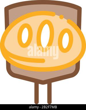 Pie On Spatula Tasty Food Icon Thin Line Vector Stock Vector