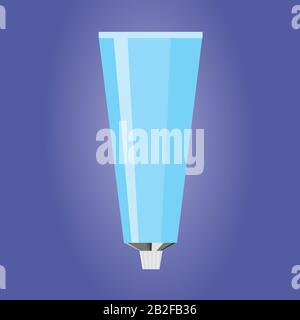 Blue tube on a dark blue background Stock Vector