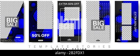 Trendy editable template for social networks stories, vector illustration. Design backgrounds for social media. Stock Vector