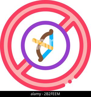 Bow With Arrow Crossed Out Icon Thin Line Vector Stock Vector