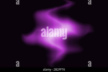 Purple cloud on a black background. Pattern of shiny neon geometric waves. Stock Photo
