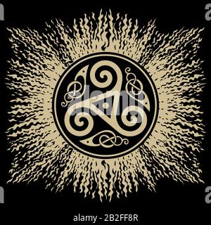 The Celtic knot Triskel. Celtic Design, mandala, ethnic design Stock Vector