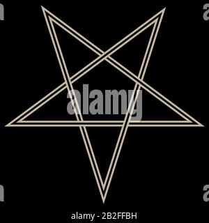 The pentagram, the sign of Lucifer. Black magic sign Stock Vector