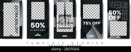 Trendy editable template for social networks stories, vector illustration. Design backgrounds for social media. Stock Vector
