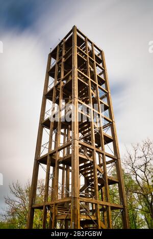 Wooden lookout tower in High Homola, Slovakia Stock Photo