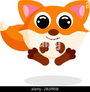 fox in flat style vector image. Cartoon character. Flat vector stock illustration on white background Stock Vector