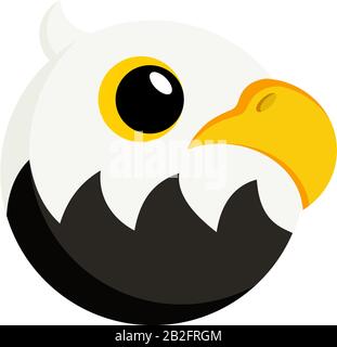 icon eagle in flat style vector image. Cartoon character. Flat vector stock illustration on white background Stock Vector