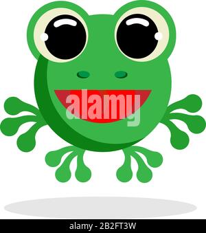 frog in flat style vector image. Cartoon character. Flat vector stock illustration on white background Stock Vector