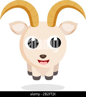 Cute goat vector illustration. Flat design. Isolated Illustration on white background Stock Vector