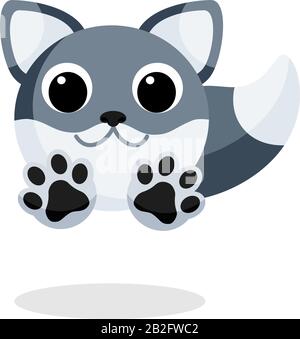 wolf in flat style vector image. Cartoon character. Flat vector stock illustration on white background Stock Vector