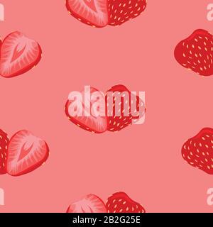 Strawberry pattern. Summer design for flyer, cafe, menu, cloth, invitation, holiday. Stock Vector