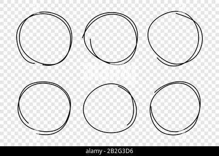 Hand drawn circle frame set. Vector eps10 Stock Vector