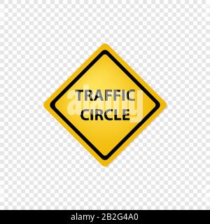 Road sign traffic circle icon. Vector eps10 Stock Vector