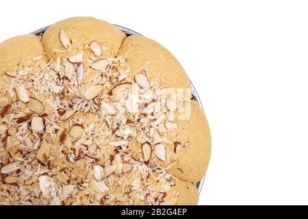 Sunflower halva isolated on white background. creative photo. Stock Photo