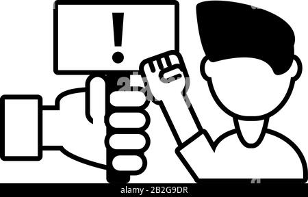 man protesting on a white background vector illustration design Stock Vector