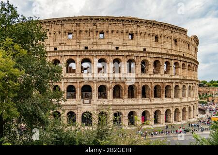 Rome, Italy - October 05 2018: Colosseum a large amphitheatre in Rome, Italy Stock Photo