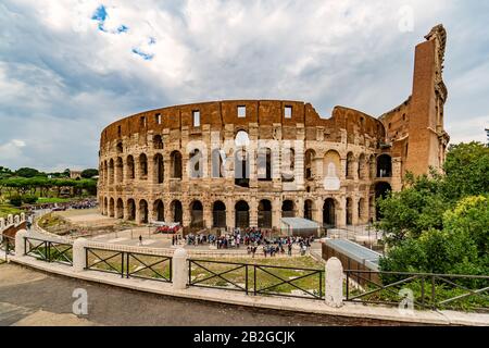 Rome, Italy - October 05 2018: Colosseum a large amphitheatre in Rome, Italy Stock Photo