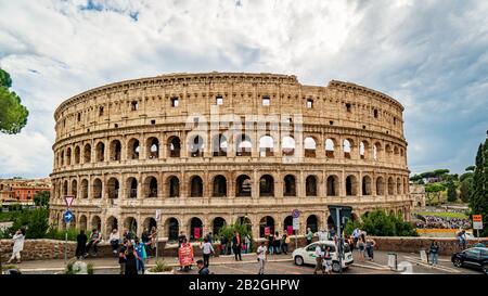 Rome, Italy - October 05 2018: Colosseum a large amphitheatre in Rome, Italy Stock Photo