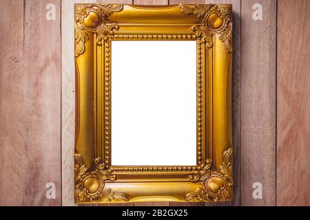Top view of  Business frame picture working design on wooden background,Wooden vintage frame isolated on wooden background Stock Photo