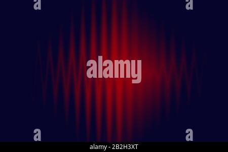 Abstract illustration of red fire waves on dark blue background. Stock Photo